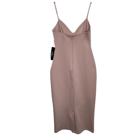 NEW W/Tags Lulus Don’t Tell ‘Em Blush Pink Bodycon Midi Dress Fitted Stretchy Sm - Picture 5 of 16